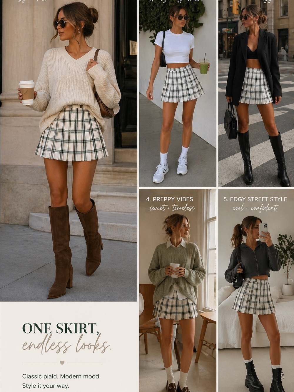 Hesperus,Adorable Plaid Pleated Skirt,Perfect w/Boots, Tights, Size Large - Picture 2 of 7